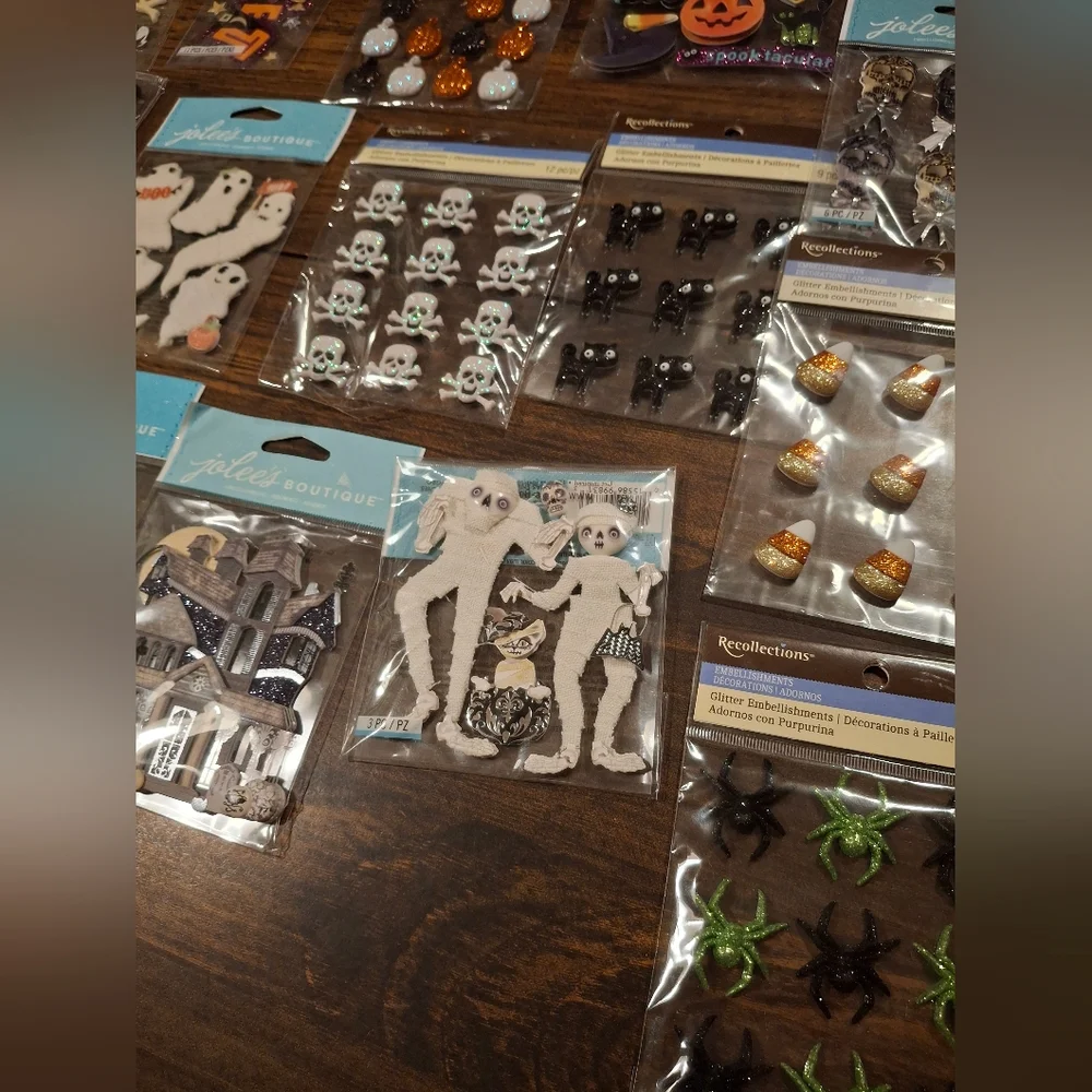 Sticker Lot Pack Scrapbook Embellishments Planner Puffy 3D Halloween Fall Scary